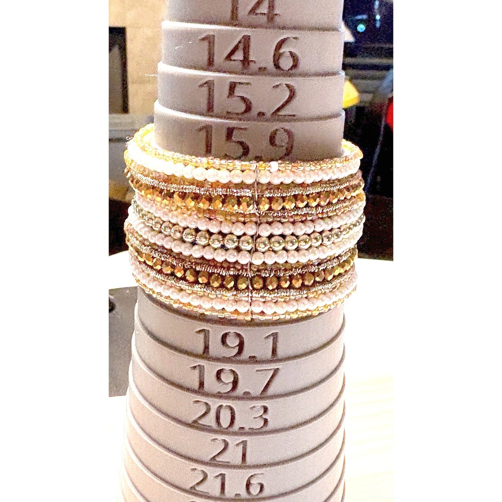 Beaded Cuff Bracelet Women's OS Gold Amber Good‎ Multi-Strand Boho